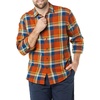 Amazon Essentials Men’s Regular Fit Long-Sleeve Flannel Shirt, Soft Brushed Cotton, Lightweight yet Warm(Blue Rust Orange Plaid)