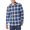 Amazon Essentials Men’s Regular Fit Long-Sleeve Flannel Shirt, Soft Brushed Cotton, Lightweight yet Warm(Blue White Large Plaid)