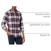 Amazon Essentials Men’s Regular Fit Long-Sleeve Flannel Shirt, Soft Brushed Cotton, Lightweight yet Warm(Burgundy Grey Plaid)