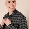 Amazon Essentials Men’s Regular Fit Long-Sleeve Flannel Shirt, Soft Brushed Cotton, Lightweight yet Warm(Charcoal Buffalo Plaid)