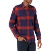 Amazon Essentials Men’s Regular Fit Long-Sleeve Flannel Shirt, Soft Brushed Cotton, Lightweight yet Warm(Dark Blue Orange Large Plaid)