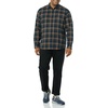 Amazon Essentials Men’s Regular Fit Long-Sleeve Flannel Shirt, Soft Brushed Cotton, Lightweight yet Warm(Dark Navy Plaid)