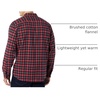 Amazon Essentials Men’s Regular Fit Long-Sleeve Flannel Shirt, Soft Brushed Cotton, Lightweight yet Warm(Dark Red Plaid)