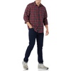 Amazon Essentials Men’s Regular Fit Long-Sleeve Flannel Shirt, Soft Brushed Cotton, Lightweight yet Warm(Dark Red Plaid)