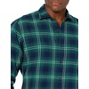 Amazon Essentials Men’s Regular Fit Long-Sleeve Flannel Shirt, Soft Brushed Cotton, Lightweight yet Warm(Green Navy Ombre Plaid)