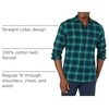 Amazon Essentials Men’s Regular Fit Long-Sleeve Flannel Shirt, Soft Brushed Cotton, Lightweight yet Warm(Green Navy Ombre Plaid)