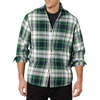 Amazon Essentials Men’s Regular Fit Long-Sleeve Flannel Shirt, Soft Brushed Cotton, Lightweight yet Warm(Green White Plaid)
