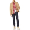 Amazon Essentials Men’s Regular Fit Long-Sleeve Flannel Shirt, Soft Brushed Cotton, Lightweight yet Warm(Grey Red Plaid)