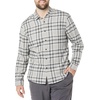 Amazon Essentials Men’s Regular Fit Long-Sleeve Flannel Shirt, Soft Brushed Cotton, Lightweight yet Warm(Grey Yellow Plaid)