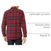 Amazon Essentials Men’s Regular Fit Long-Sleeve Flannel Shirt, Soft Brushed Cotton, Lightweight yet Warm(Red Plaid)