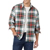 Amazon Essentials Men’s Regular Fit Long-Sleeve Flannel Shirt, Soft Brushed Cotton, Lightweight yet Warm(Red White Tartan Plaid)