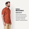 Amazon Essentials Men’s Regular Fit Short Sleeve Linen Shirt(Brick Red)