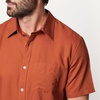 Amazon Essentials Men’s Regular Fit Short Sleeve Linen Shirt(Brick Red)