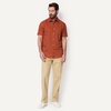 Amazon Essentials Men’s Regular Fit Short Sleeve Linen Shirt(Brick Red)