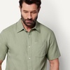 Amazon Essentials Men’s Regular Fit Short Sleeve Linen Shirt(Dark Sage Green)