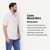 Amazon Essentials Men’s Regular Fit Short Sleeve Linen Shirt(Dove Grey)