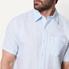 Amazon Essentials Men’s Regular Fit Short Sleeve Linen Shirt(Light Blue)