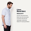 Amazon Essentials Men’s Regular Fit Short Sleeve Linen Shirt(Light Blue)