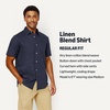 Amazon Essentials Men’s Regular Fit Short Sleeve Linen Shirt(Navy)