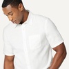 Amazon Essentials Men’s Regular Fit Short Sleeve Linen Shirt(White)