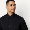 Amazon Essentials Men’s Regular Fit Stretch Wrinkle Free Button Down Collar Dress Shirt(Black)
