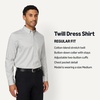 Amazon Essentials Men’s Regular Fit Stretch Wrinkle Free Button Down Collar Dress Shirt(Grey)