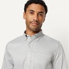 Amazon Essentials Men’s Regular Fit Stretch Wrinkle Free Button Down Collar Dress Shirt(Grey)