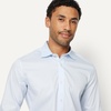 Amazon Essentials Men’s Regular Fit Stretch Wrinkle Free Spread Collar Dress Shirt(Light Blue)