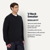 Amazon Essentials Men’s Regular-Fit Cotton Blend V-Neck Sweater(Black)