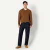 Amazon Essentials Men’s Regular-Fit Cotton Blend V-Neck Sweater(Caramel Heather)