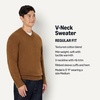 Amazon Essentials Men’s Regular-Fit Cotton Blend V-Neck Sweater(Caramel Heather)