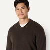 Amazon Essentials Men’s Regular-Fit Cotton Blend V-Neck Sweater(Charcoal Heather)