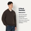 Amazon Essentials Men’s Regular-Fit Cotton Blend V-Neck Sweater(Charcoal Heather)