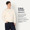 Amazon Essentials Men’s Regular-Fit Cotton Blend V-Neck Sweater(Oatmeal Heather)