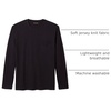Amazon Essentials Men’s Regular-Fit Crewneck Long-Sleeve T-Shirt, Casual Cotton Jersey(Black)