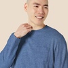 Amazon Essentials Men’s Regular-Fit Crewneck Long-Sleeve T-Shirt, Casual Cotton Jersey(Blue Heather)