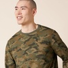 Amazon Essentials Men’s Regular-Fit Crewneck Long-Sleeve T-Shirt, Casual Cotton Jersey(Green Camo)