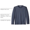 Amazon Essentials Men’s Regular-Fit Crewneck Long-Sleeve T-Shirt, Casual Cotton Jersey(Navy/Light Grey Heather Stripe)