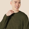 Amazon Essentials Men’s Regular-Fit Crewneck Long-Sleeve T-Shirt, Casual Cotton Jersey(Olive Heather)