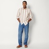 Amazon Essentials Men’s Regular-Fit Long Sleeve Linen Blend Shirt(Brick Red Textured Stripe)