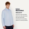Amazon Essentials Men’s Regular-Fit Long Sleeve Linen Blend Shirt(Light Blue)