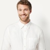 Amazon Essentials Men’s Regular-Fit Long Sleeve Linen Blend Shirt(White)