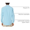 Amazon Essentials Men’s Regular-Fit Long-Sleeve Casual Poplin Shirt, Button Front, Business Casual, Collared(Aqua Mini-gingham)