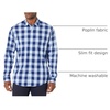 Amazon Essentials Men’s Regular-Fit Long-Sleeve Casual Poplin Shirt, Button Front, Business Casual, Collared(Blue Buffalo Check)