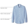 Amazon Essentials Men’s Regular-Fit Long-Sleeve Casual Poplin Shirt, Button Front, Business Casual, Collared(Blue Checked)