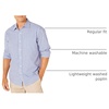 Amazon Essentials Men’s Regular-Fit Long-Sleeve Casual Poplin Shirt, Button Front, Business Casual, Collared(Blue Checks)