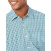 Amazon Essentials Men’s Regular-Fit Long-Sleeve Casual Poplin Shirt, Button Front, Business Casual, Collared(Blue Green Gingham)