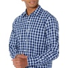 Amazon Essentials Men’s Regular-Fit Long-Sleeve Casual Poplin Shirt, Button Front, Business Casual, Collared(Blue Plaid/Red)