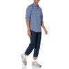 Amazon Essentials Men’s Regular-Fit Long-Sleeve Casual Poplin Shirt, Button Front, Business Casual, Collared(Blue Plaid/Red)