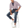 Amazon Essentials Men’s Regular-Fit Long-Sleeve Casual Poplin Shirt, Button Front, Business Casual, Collared(Blue Red Gingham)